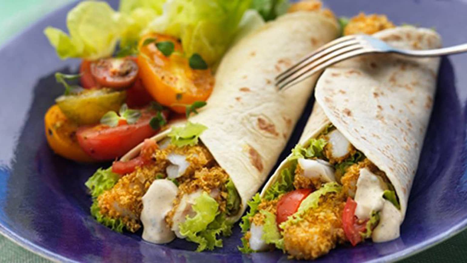 crispy cod fajitas